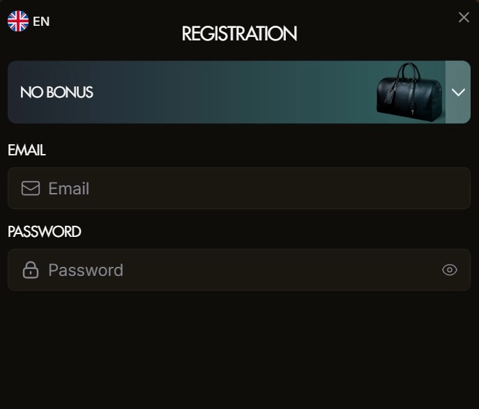 Registering at Nightluck Casino